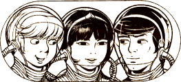 Le trio en combinaison spatiale